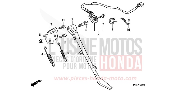 SEITENSTAENDER von Shadow Aero CANDY GLORY RED-U (R101) von 2007